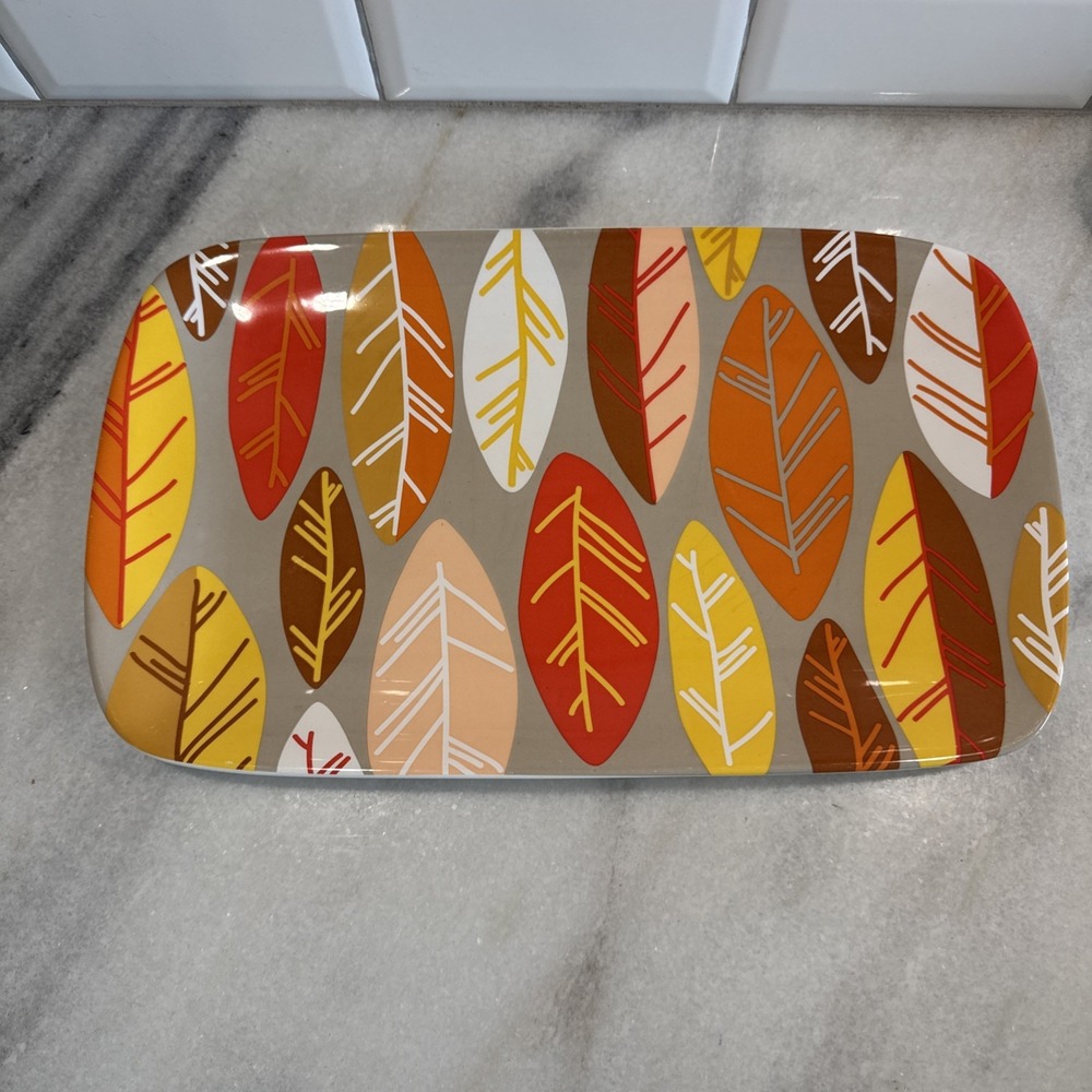Cotton‎ Colors Fall Leaves Serving Tray By Laura Johnson